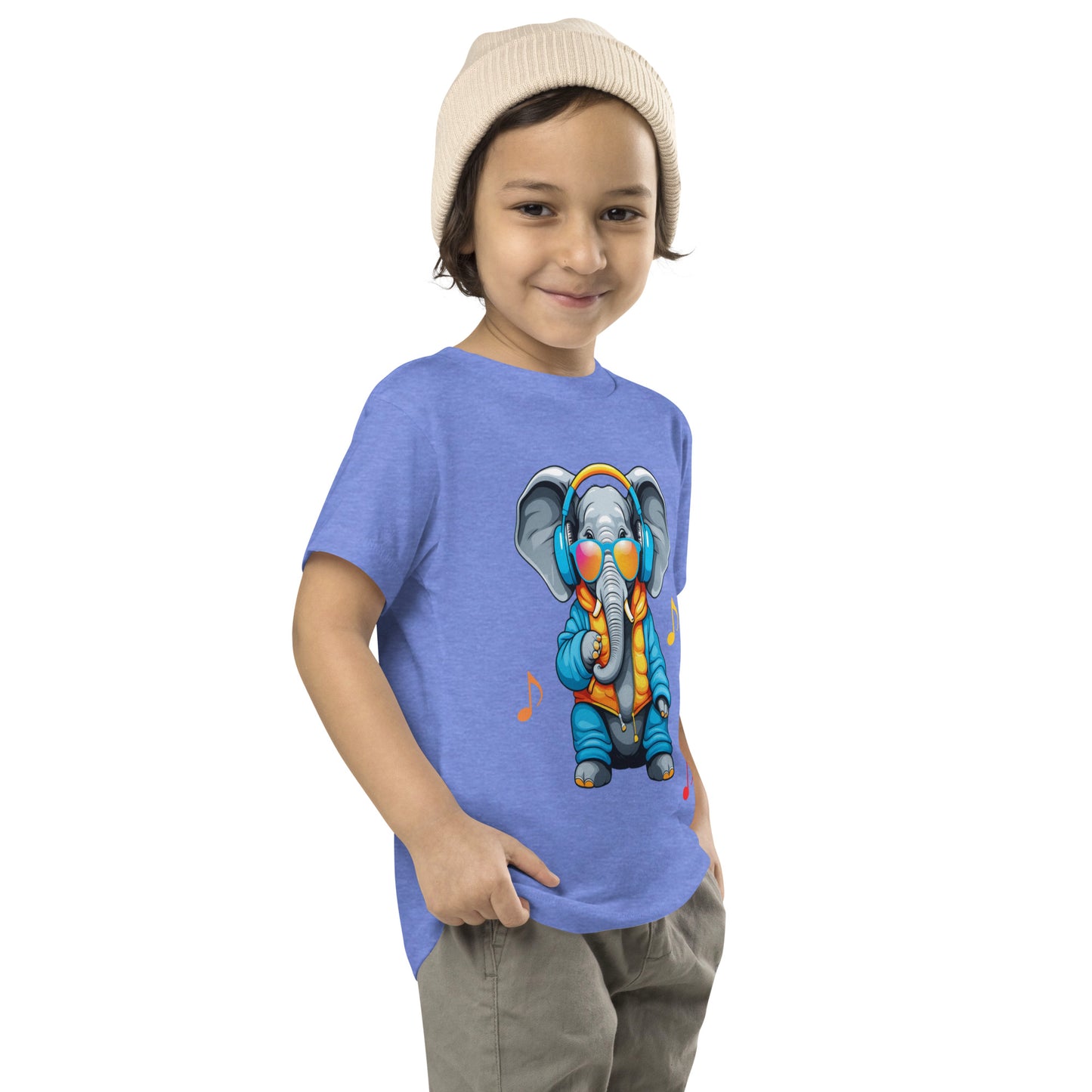 Stylish Music Elephant - Toddler Short Sleeve Tee