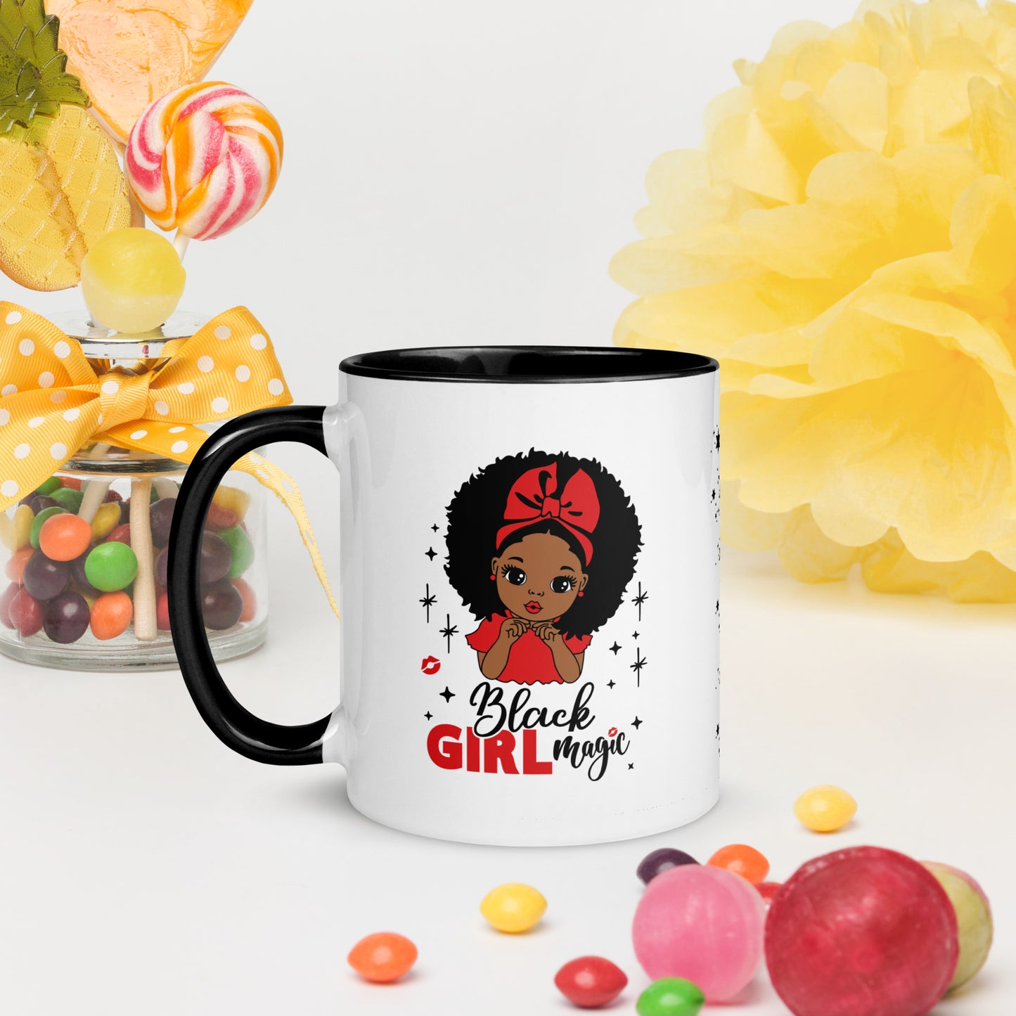 Black Girl Magic Mug with Color Inside