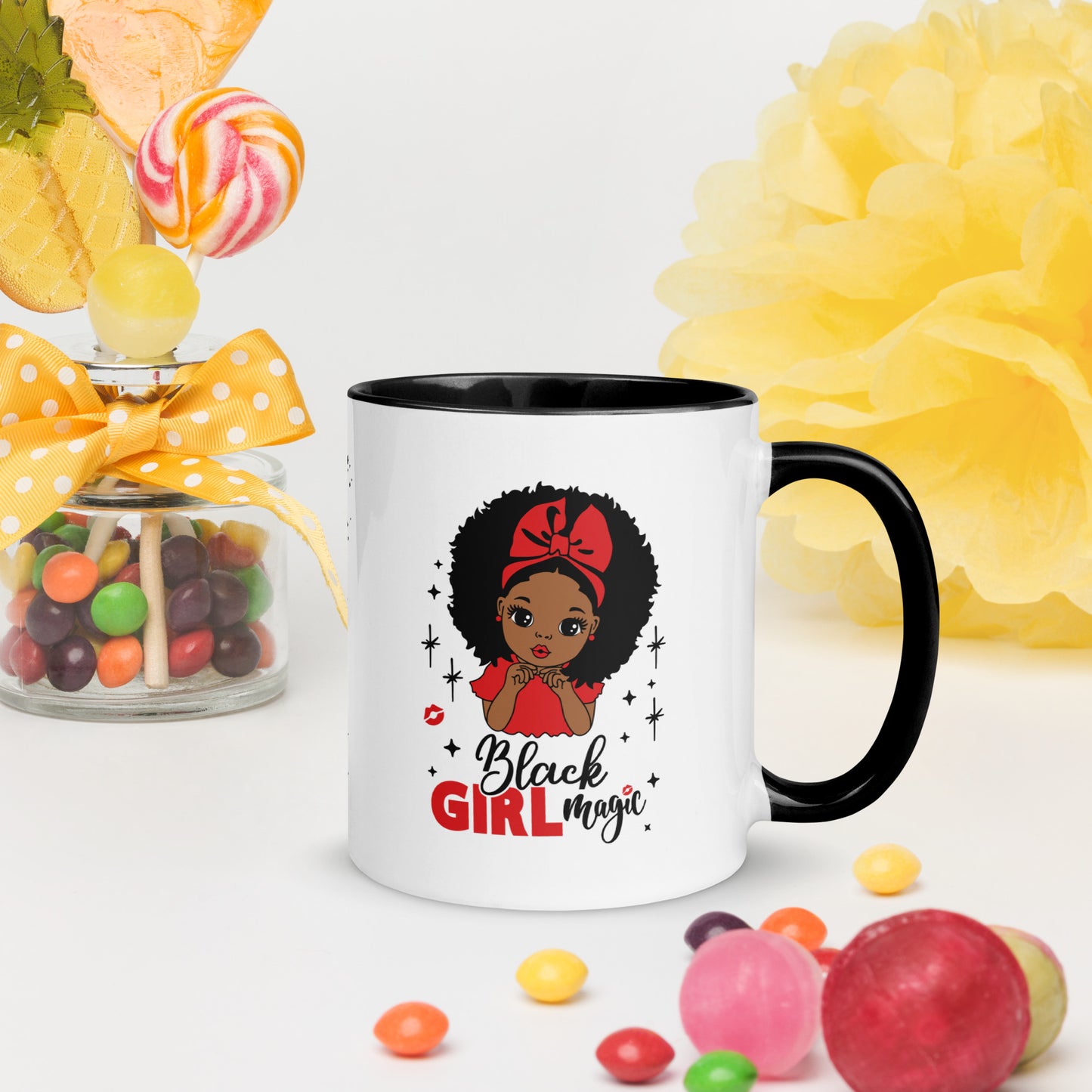 Black Girl Magic Mug with Color Inside