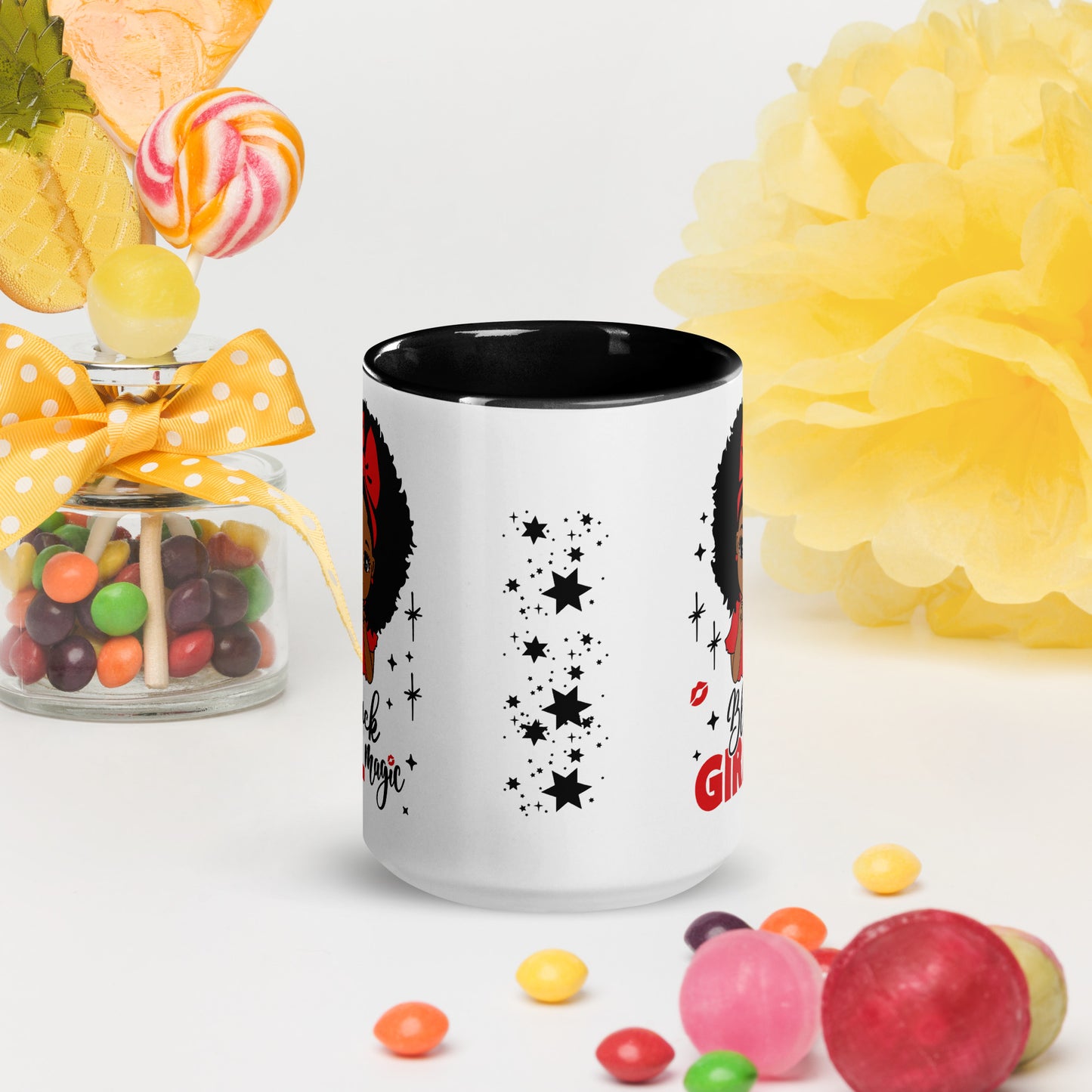 Black Girl Magic Mug with Color Inside