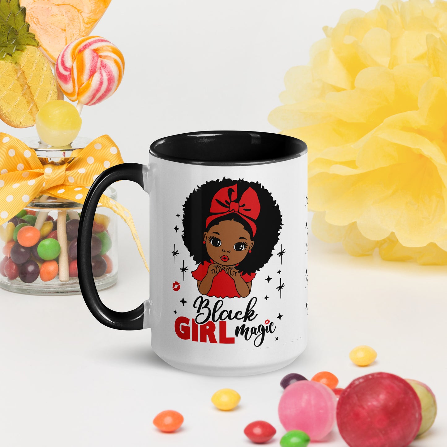 Black Girl Magic Mug with Color Inside