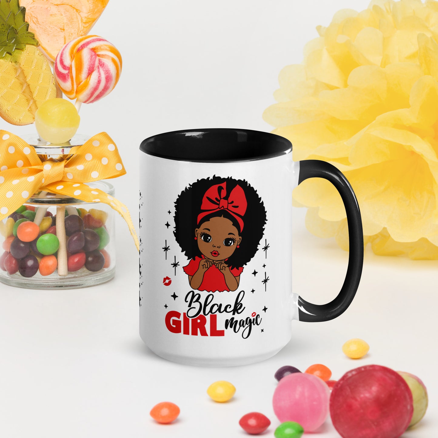 Black Girl Magic Mug with Color Inside