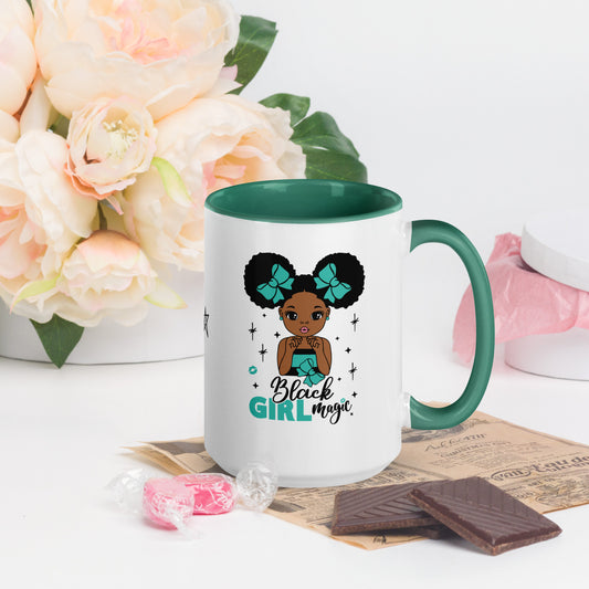 Black Girl Magic Mugs with Color Inside