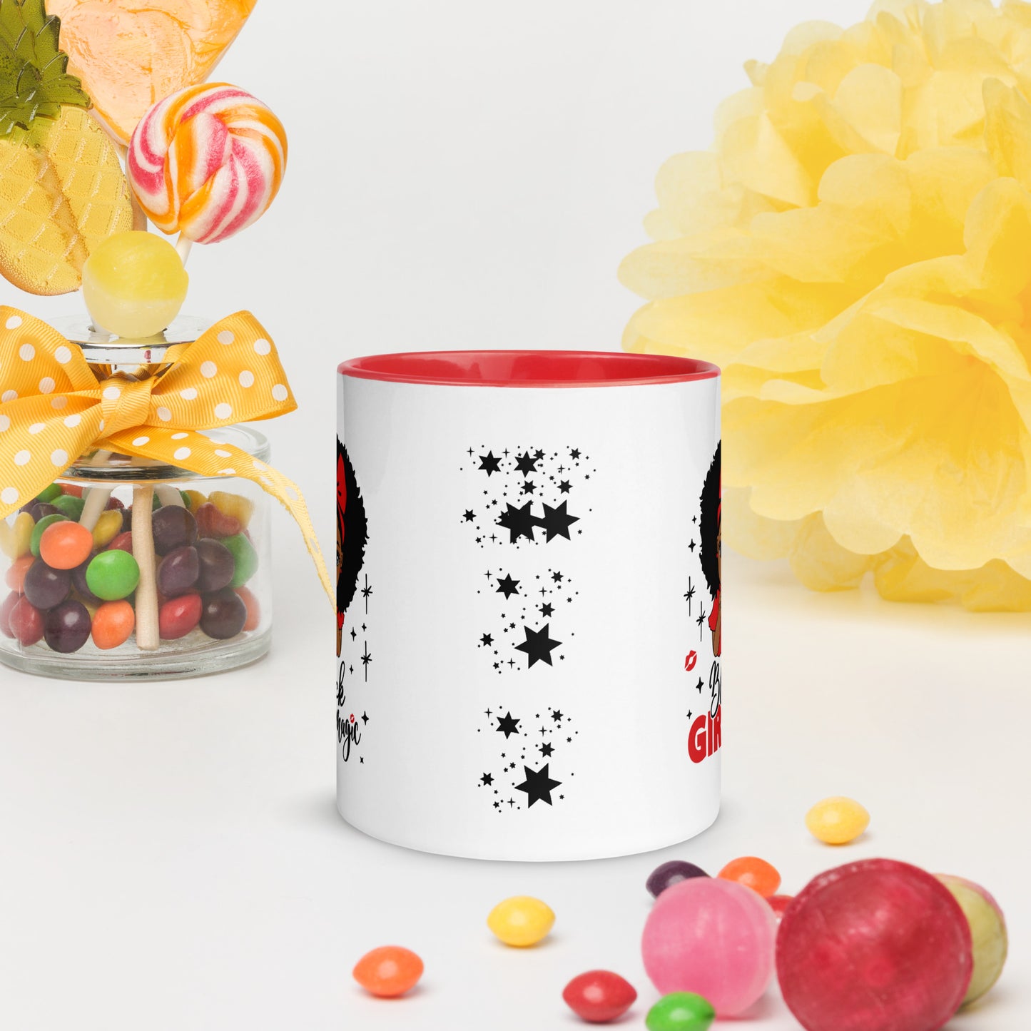 Black Girl Magic Mug with Color Inside