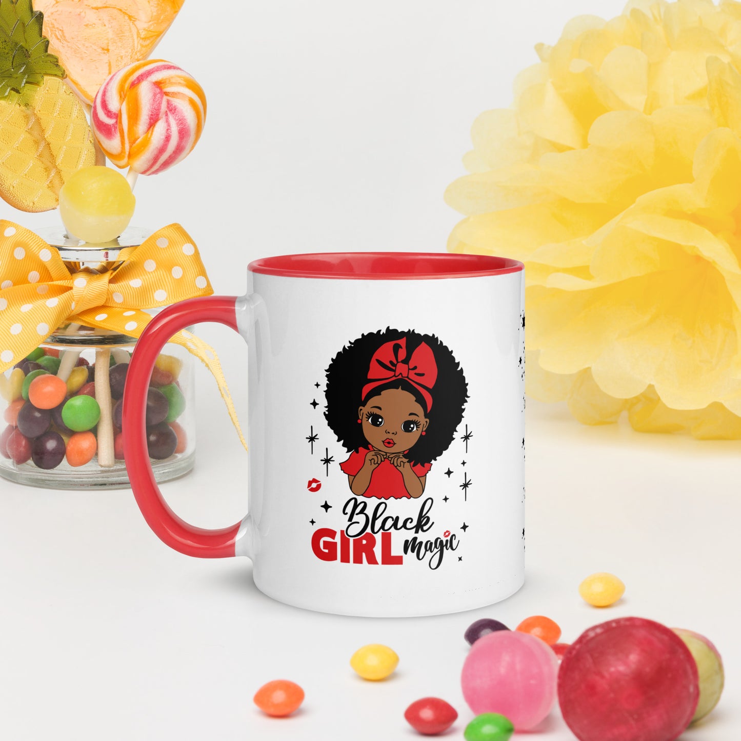 Black Girl Magic Mug with Color Inside