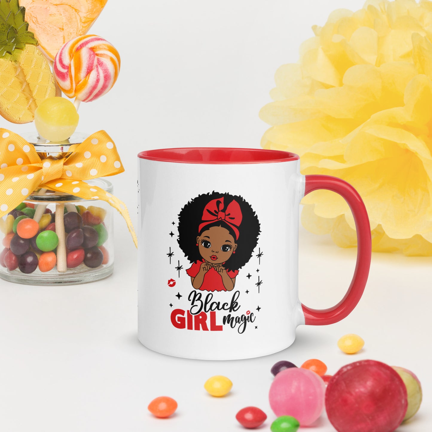 Black Girl Magic Mug with Color Inside