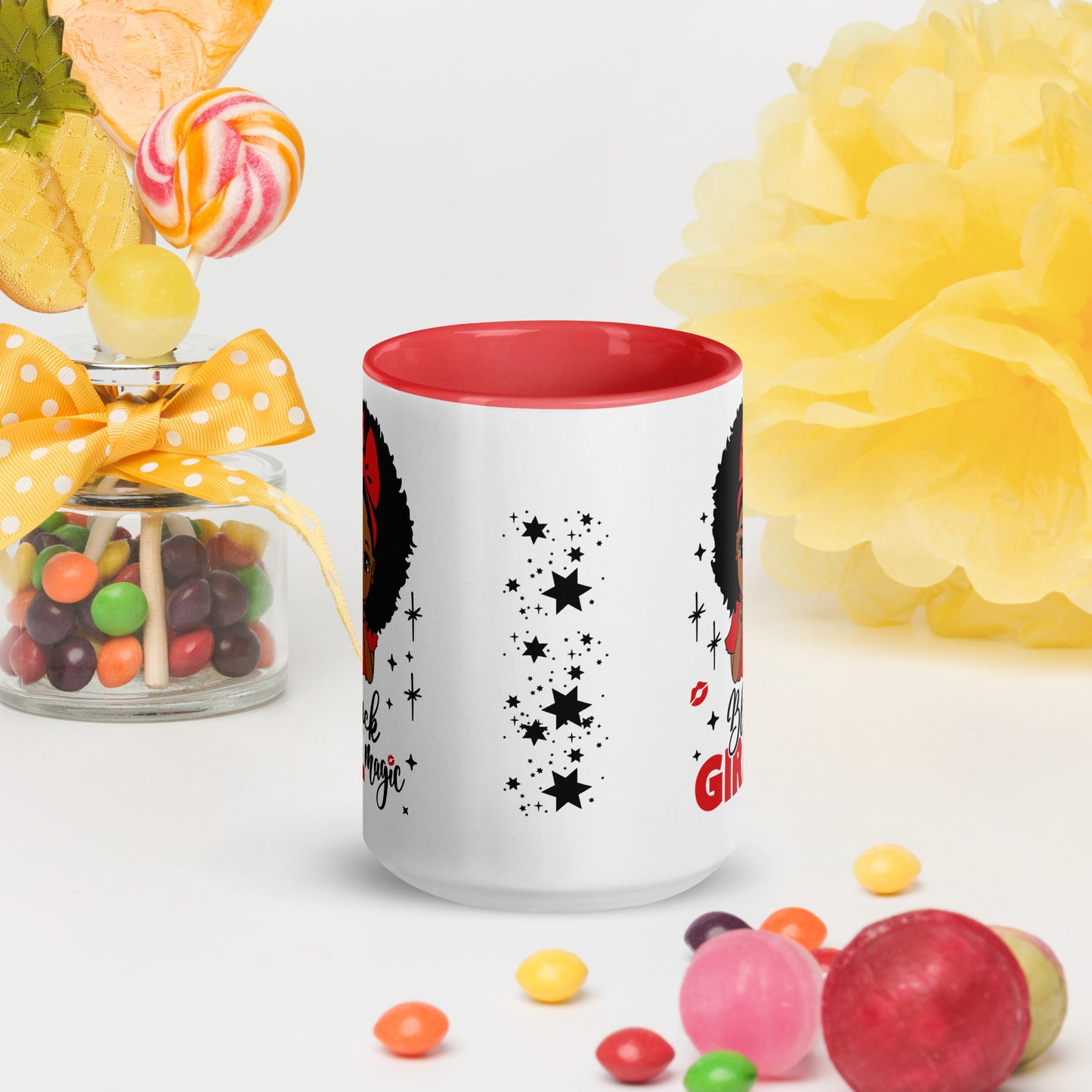 Black Girl Magic Mug with Color Inside