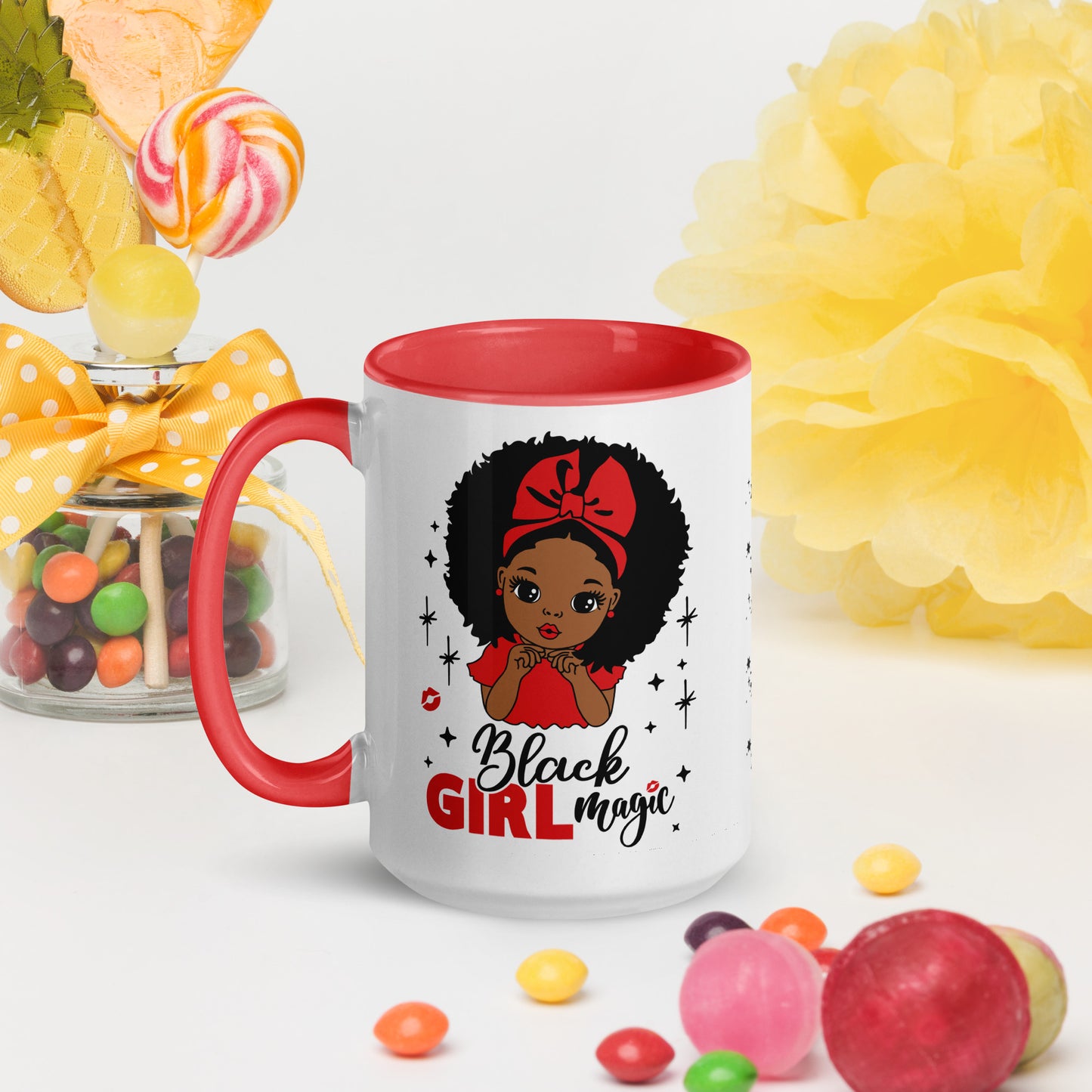 Black Girl Magic Mug with Color Inside