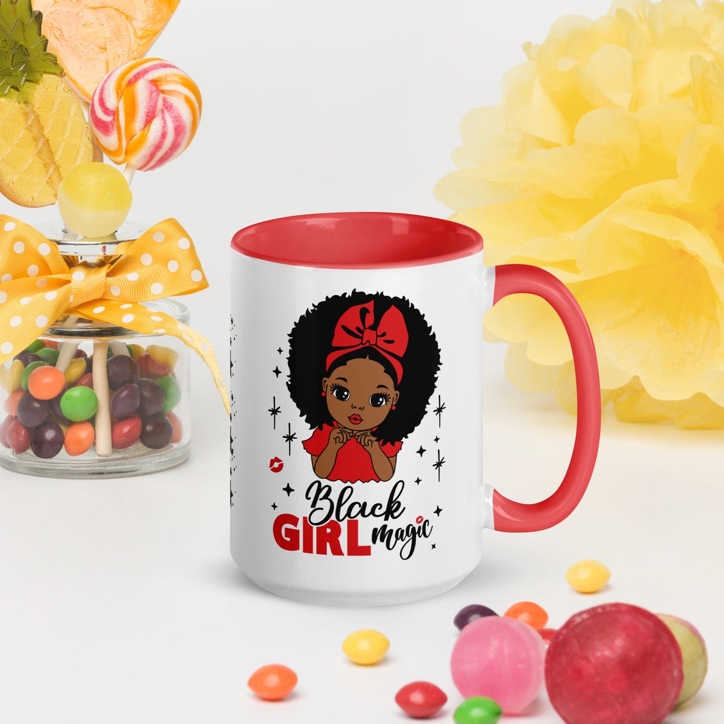 Black Girl Magic Mug with Color Inside